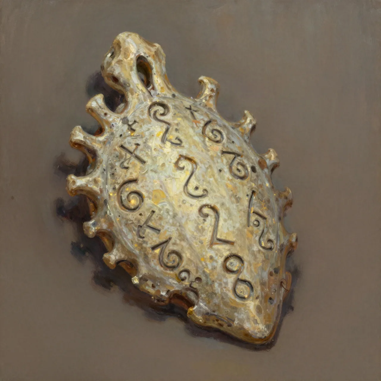 Rätselgraviertes Amulett des Bundes
