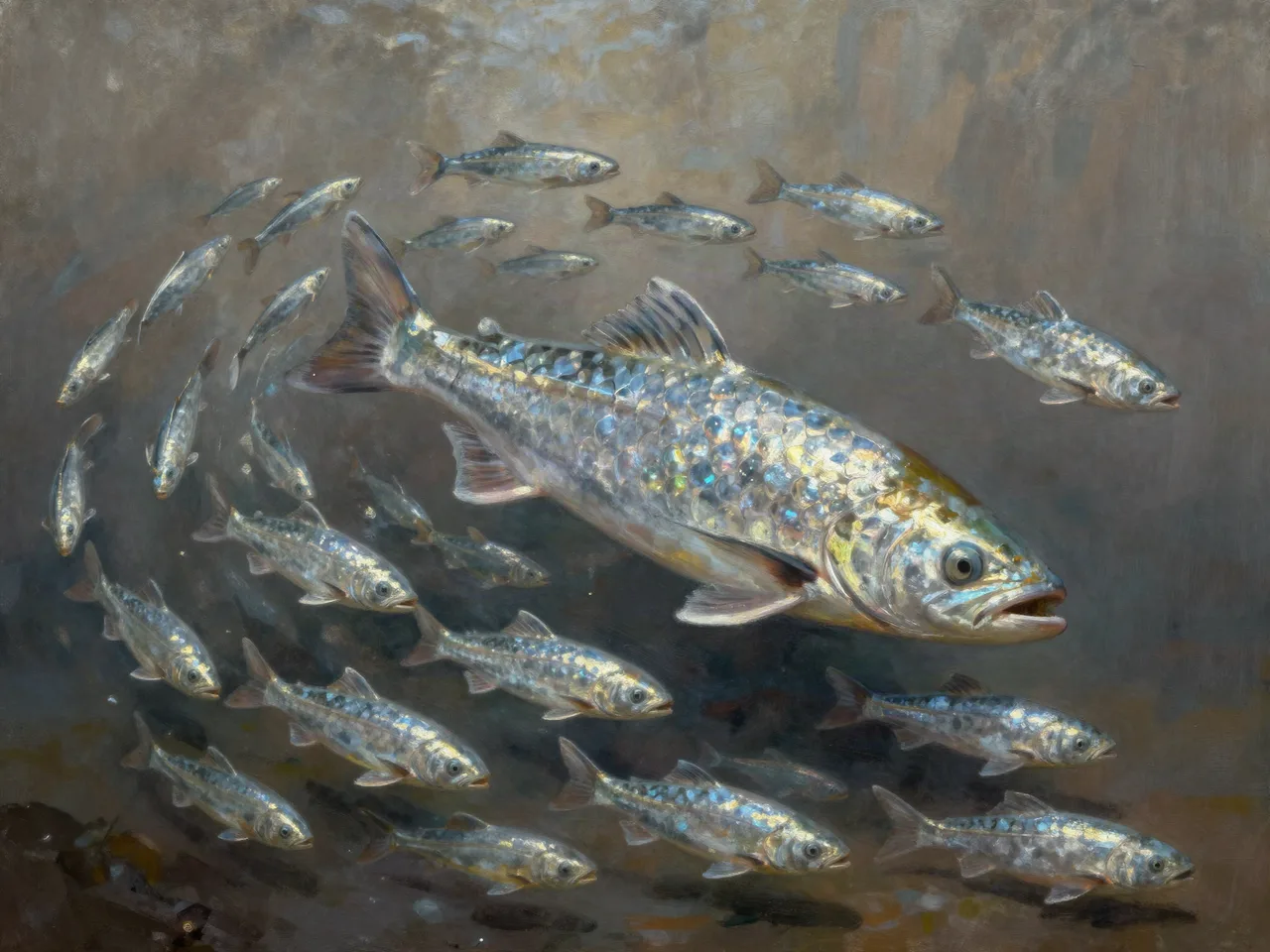 Silberschuppen-Schwarmfisch