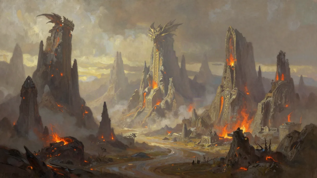 Die Vulkangipfel von Drakon Panorama