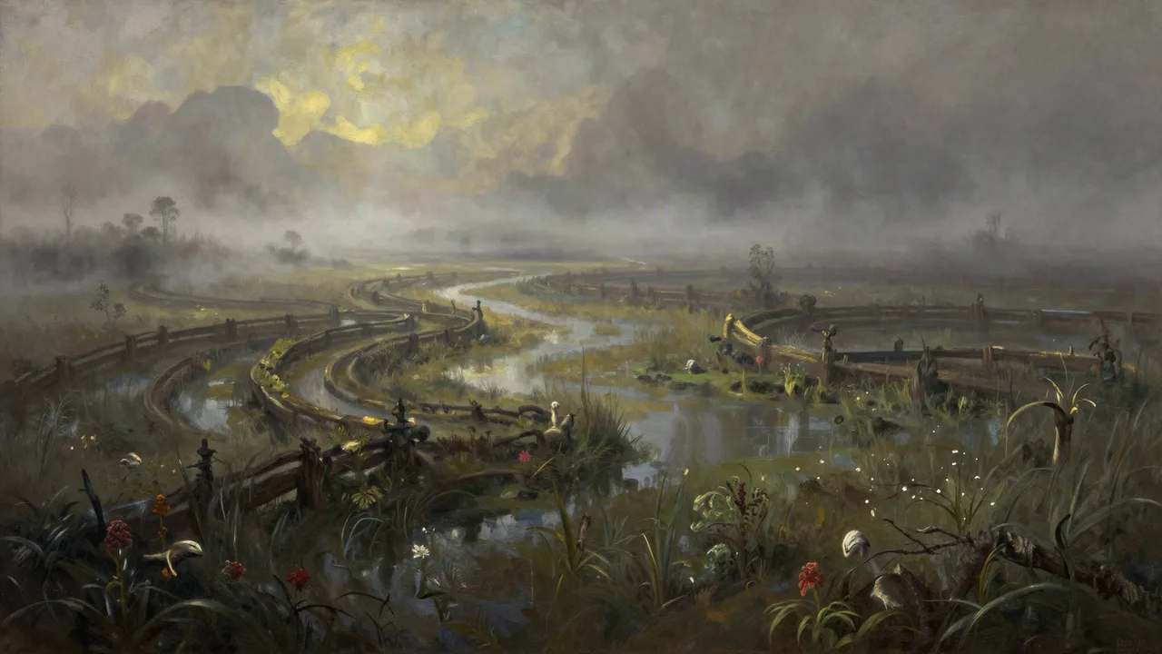 Die Nebelverhangenen Marschen Panorama