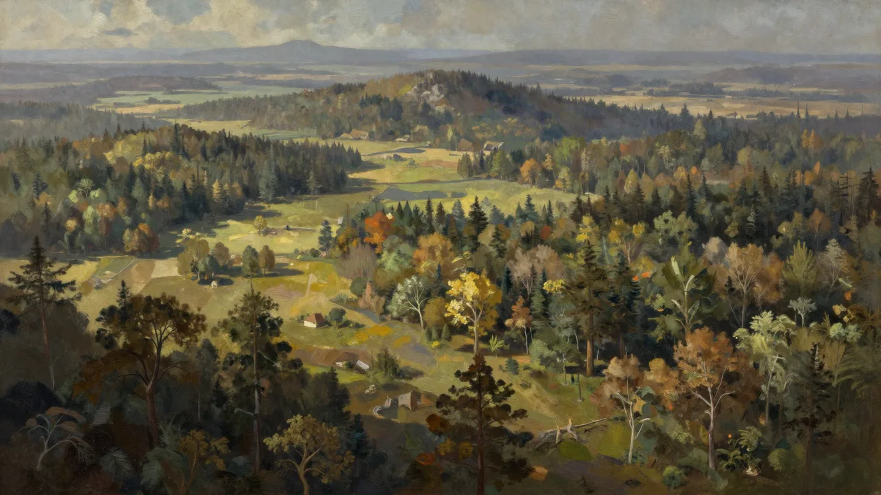 Gemäßigte Wälder Panorama