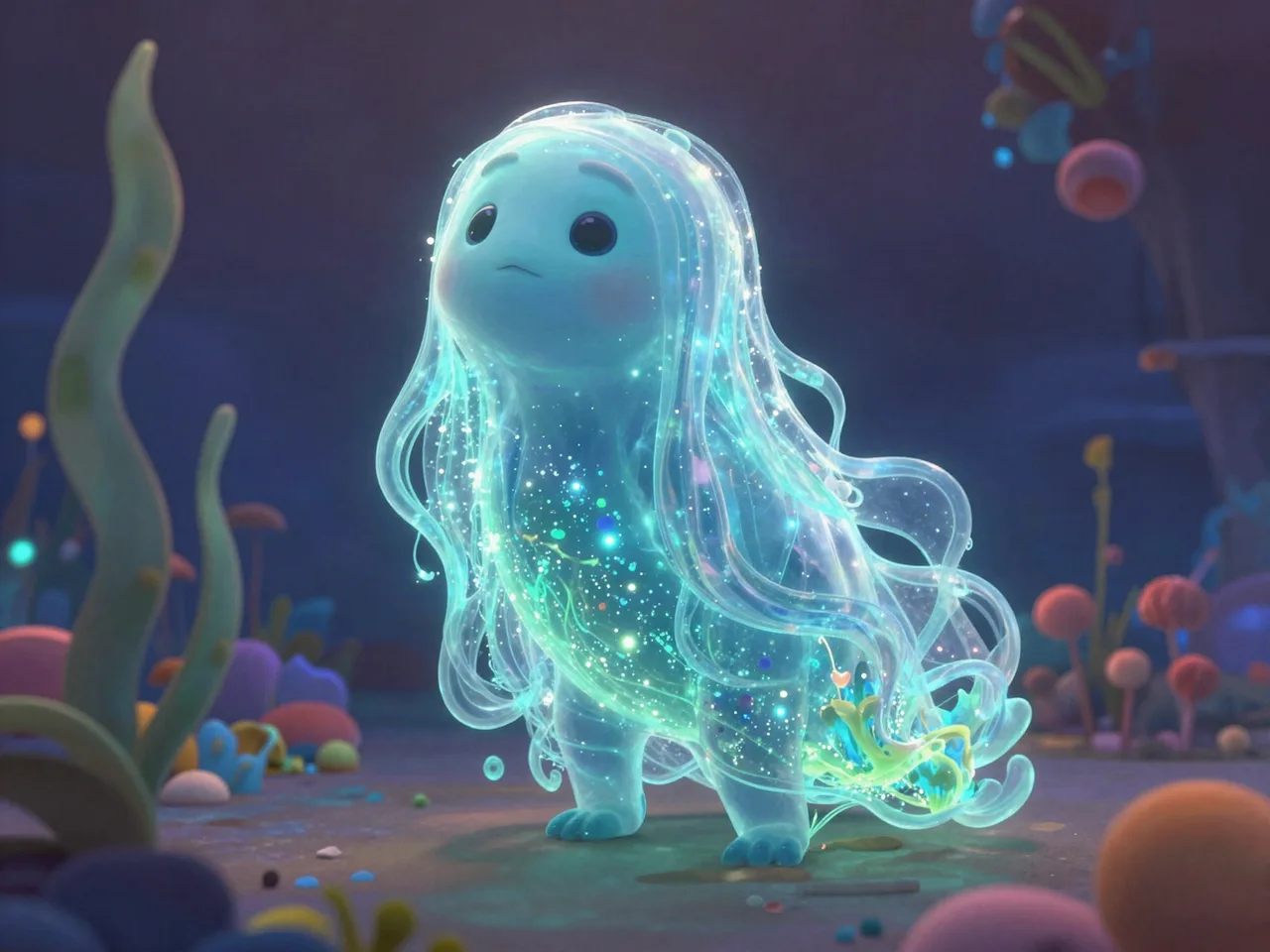 Bioluminescent Tide-Wraith